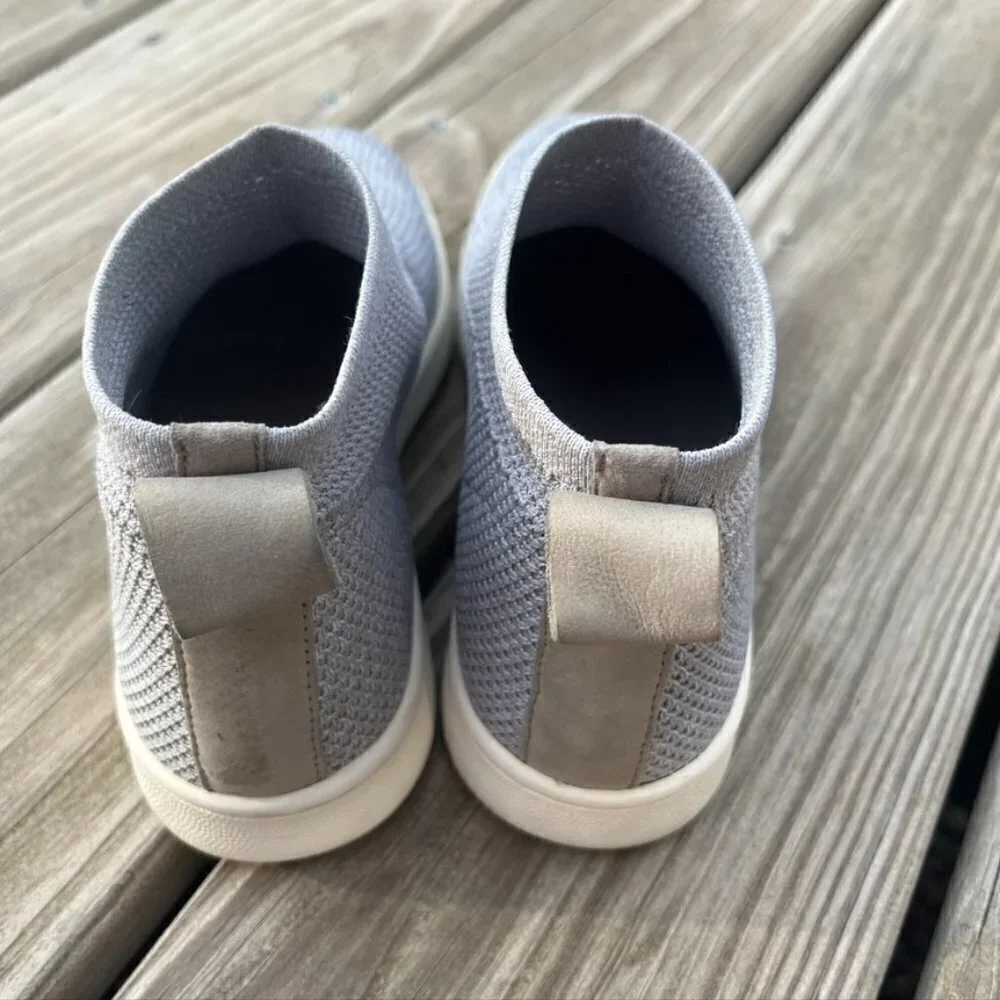 ** Eileen Fisher Gray Sneakers Platform slip on woven knit tenns shoes 5.5